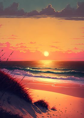 beautiful beach sunset