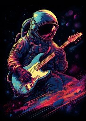 Astronaut Playing Guitar