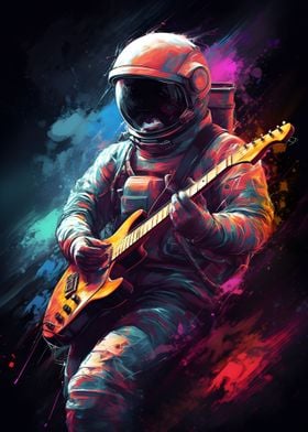 Astronaut Playing Guitar