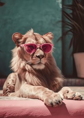 Cool Lion with Sunglass