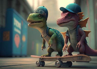 Dinosaur skaters