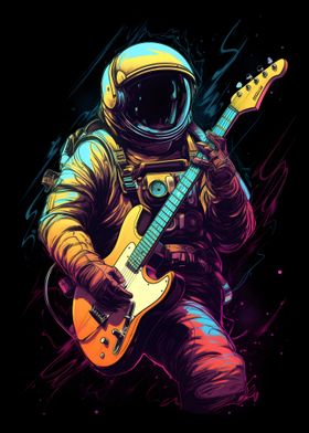 Astronaut Playing Guitar