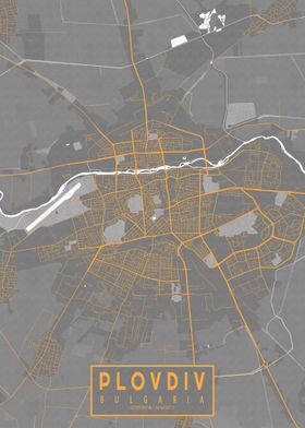 Plovdiv City Map Bauhaus