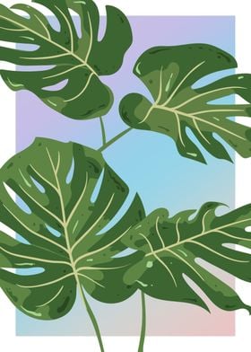  Monstera in Olive Poster