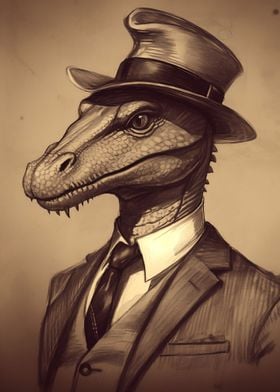 Dragon in Suit and Cap