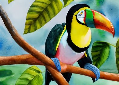 A colorful toucan bird