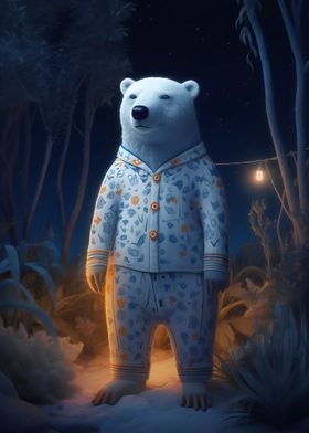 Polar bear in pyjamas