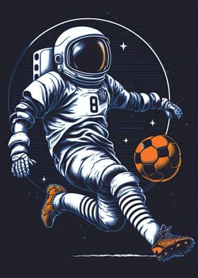 Astronaut playing football