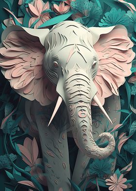 Elephant Paper Cut Art