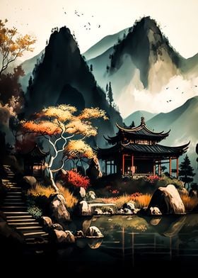 Ancient Japanese landscape