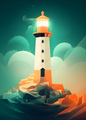 Faceted Lighthouse Island