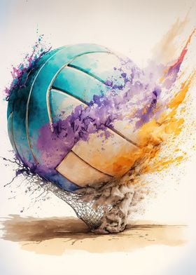 Watercolor Volleyball