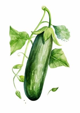 Cucumber Watercolor