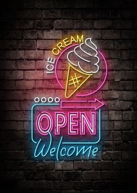Ice Cream Shop Neon