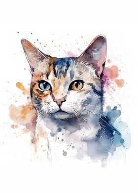 Water Color Cat