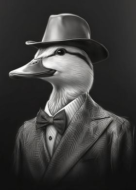 Cool Duck in Suit and Cap