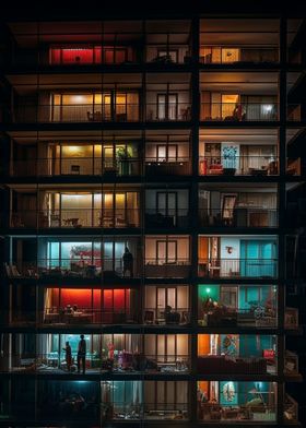 A Nighttime View Balconies