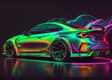Neon Painted BMW M4 