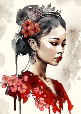 Watercolor Geisha