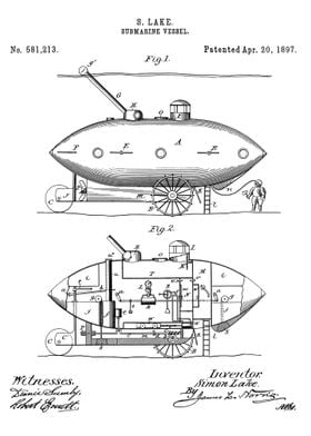 Submarine vessel patent