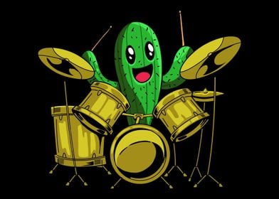 Drumming Drummer Cactus