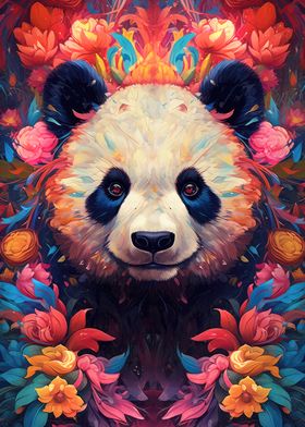 Panda Flower Portrait 
