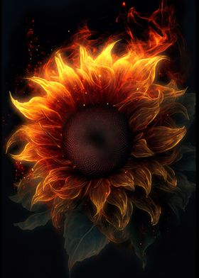 Sunflower Flames Smoke