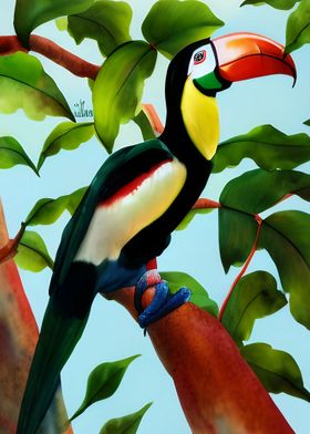 A colorful toucan bird