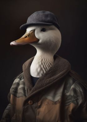 Duck in a Jacket and Cap