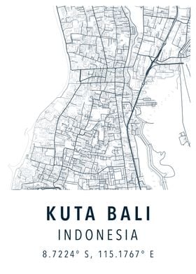 kuta bali map