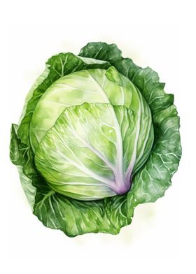 Cabbage Watercolor