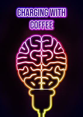 Coffee Funny Neon Poster