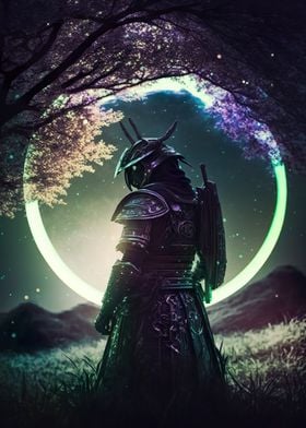Fantasy moonlight samurai