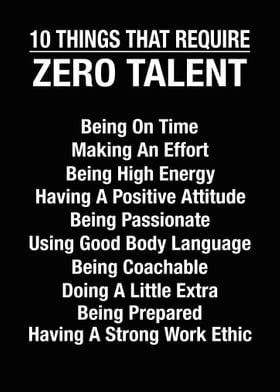 10 Things Require Talent