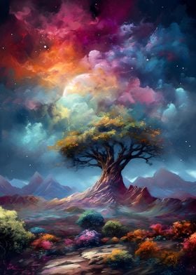 Mystical tree painting