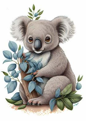 Koala With Bamboo