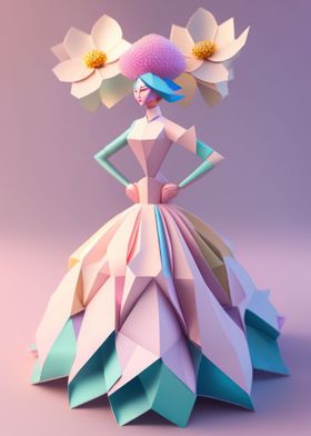 Origami Paper woman