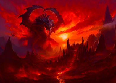Burning dragon landscape