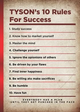 tyson rules for success