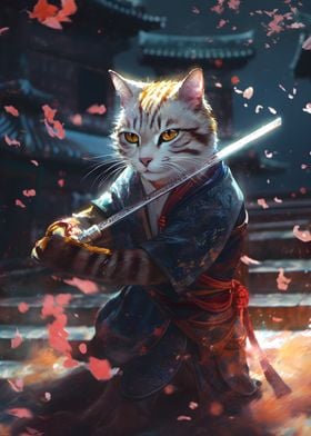 Samurai Cat Swords Dance