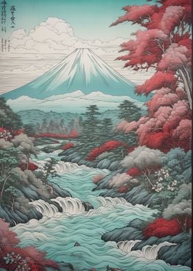 Vintage Mount Fuji Autumn