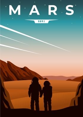 Planet Mars Futuristic Art