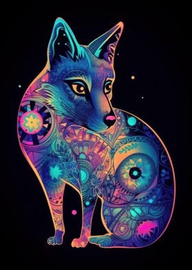 Cute Animal Neon Style