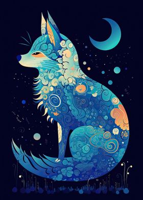 Blue Fox Vibrant Colors