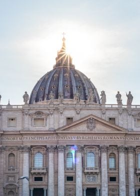 Sun star over the Vatican