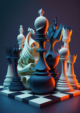 Game chess neon