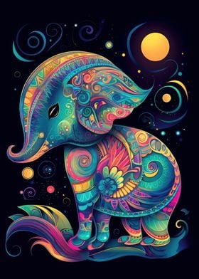 Elephant Colored Art