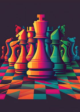 Game chess neon