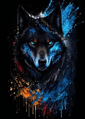 Black Wolf Portrait 