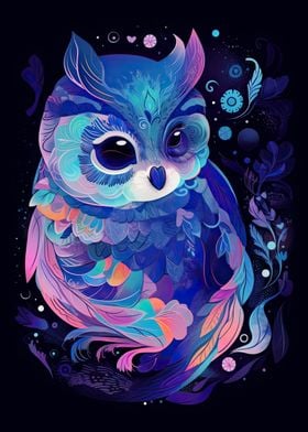 Owl Dark Neon